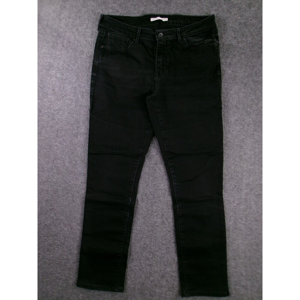 Levis Jeans Women 14 Black Mid Rise Skinny Classic Fit Dark Wash Causal Capsule